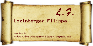 Lozinberger Filippa névjegykártya